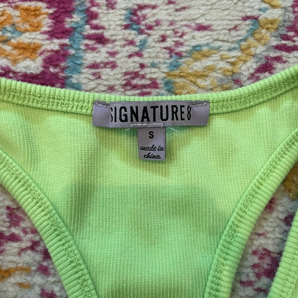Signature Neon Green Ribbed Tank - Picture 3 of 3